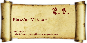 Mészár Viktor névjegykártya