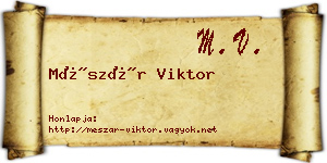 Mészár Viktor névjegykártya